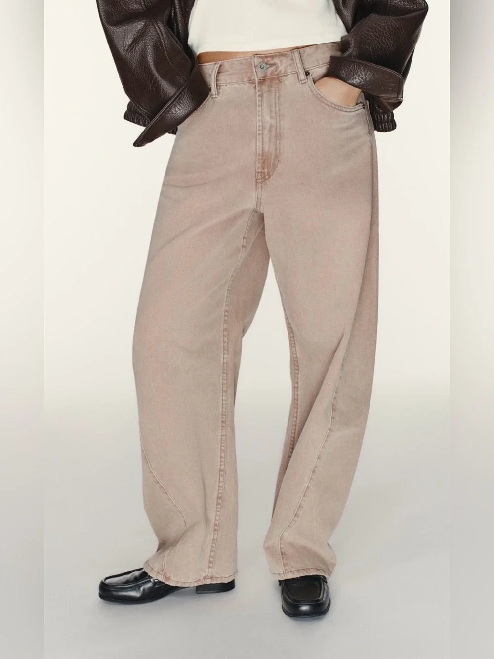 TRF MID-RISE BAGGY BALLOON JEANS NWT Color: FADED PINK * Sizes: 2,4,6,8,10,12